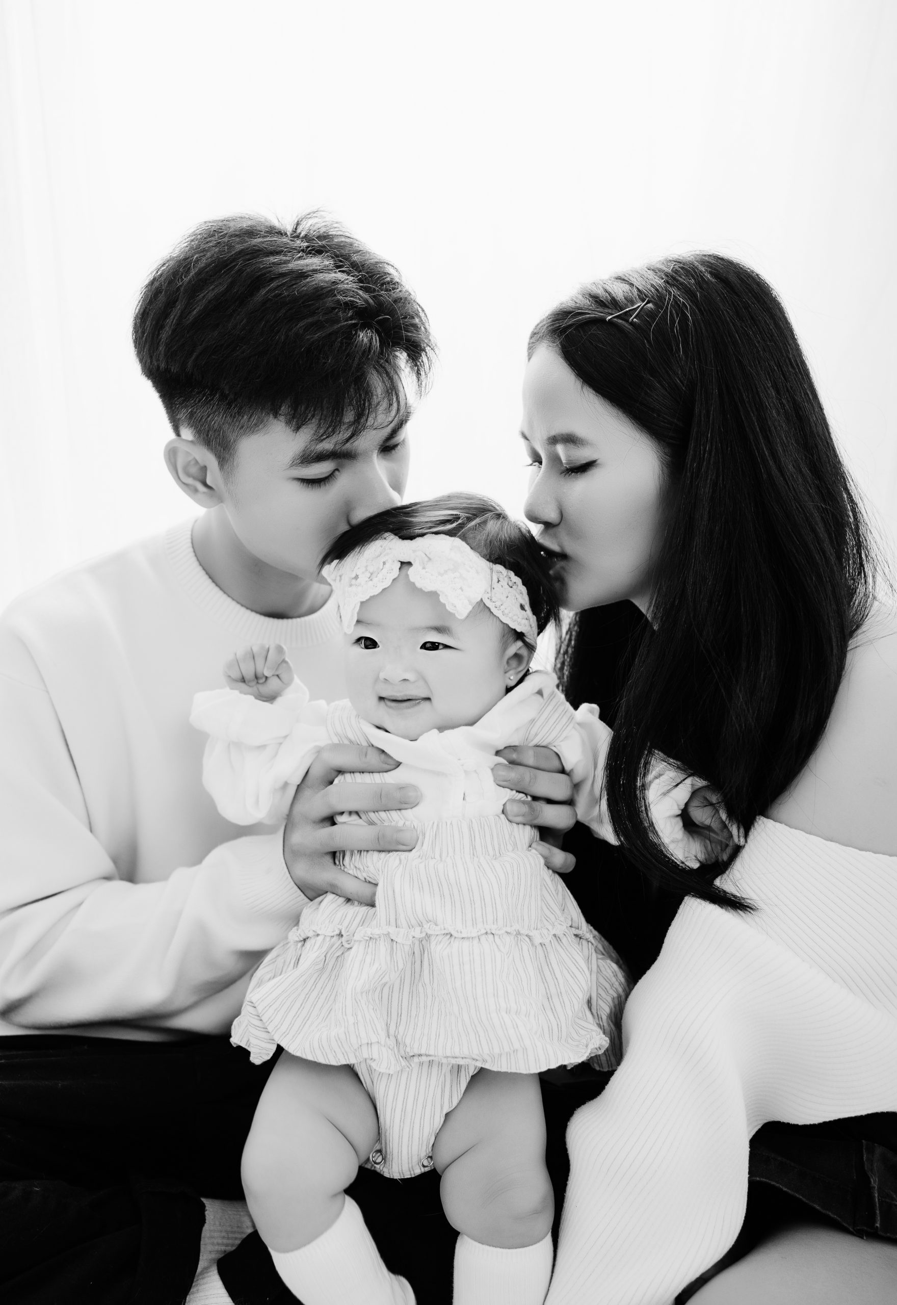 Family photo with a baby girl Toronto studio